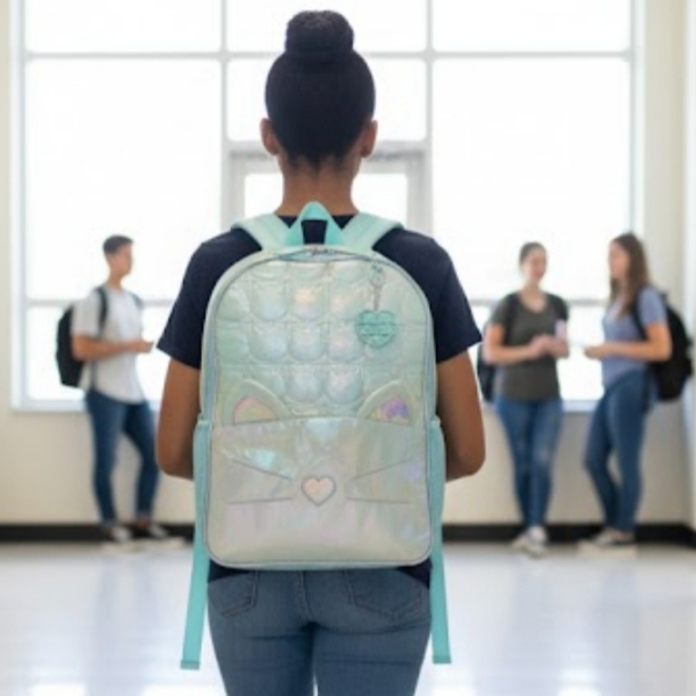 NEW! Nordstrom Iridescent Cat Backpack and Lunchbox Set NWT